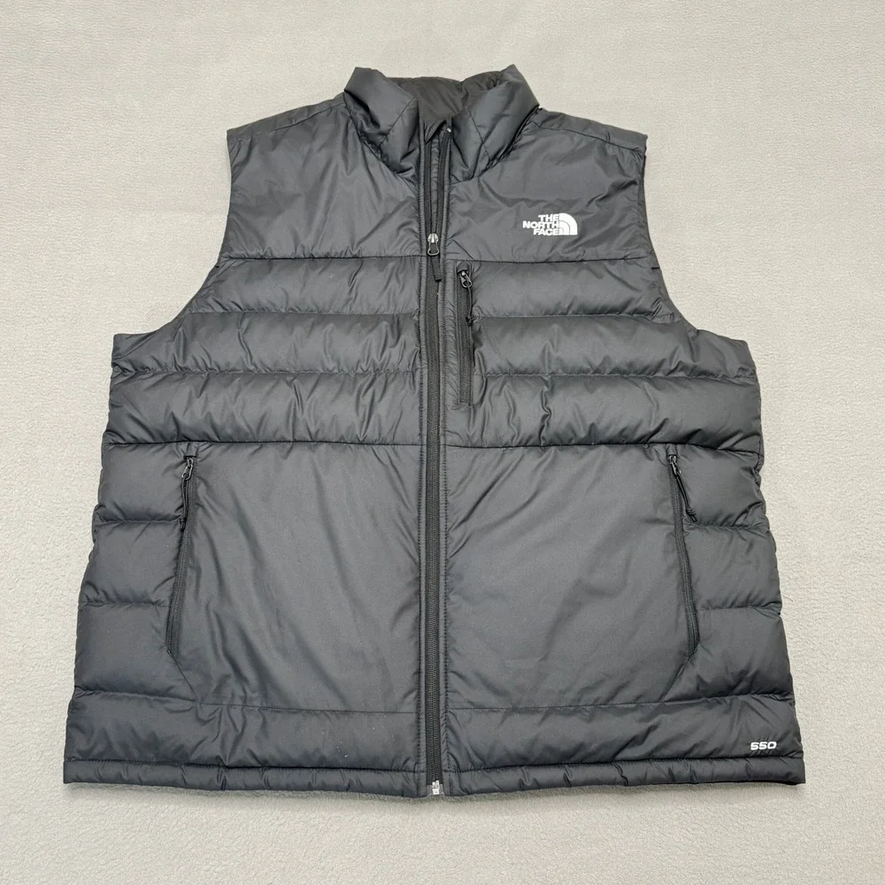 The North Face Aconcagua 2 Down Vest Mens XL Black Puffer 550 Fill Outdoors